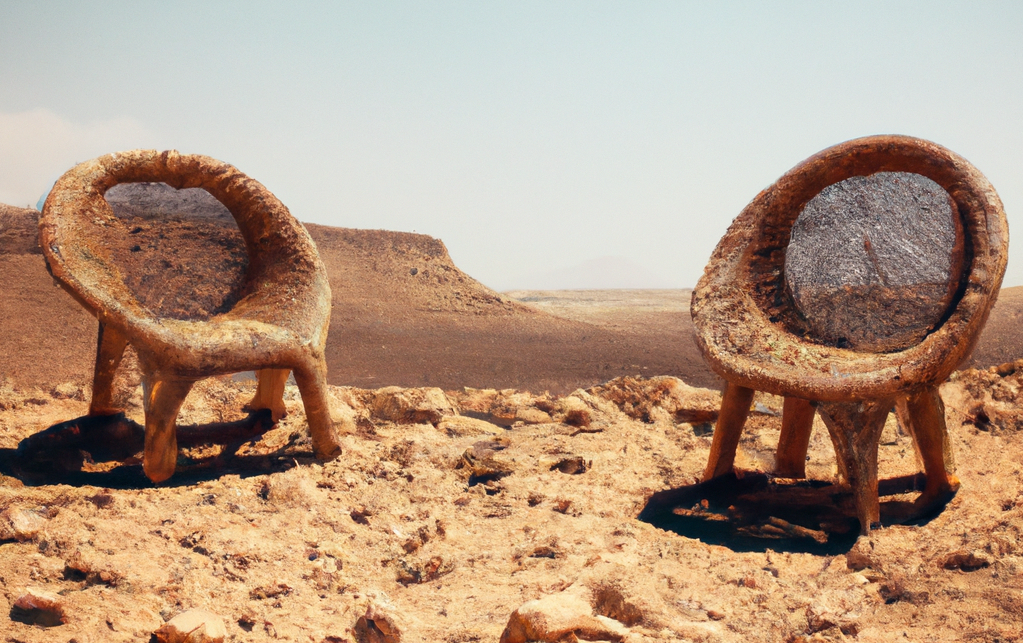 mars wicker chairs - DALL-E